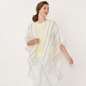 LC Lauren Conrad Metallic Striped Ruana/Coverup/Wrap